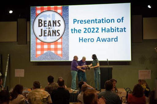 PHFH awards the 2022 Habitat Hero Award at the annual Beans n Jeans event