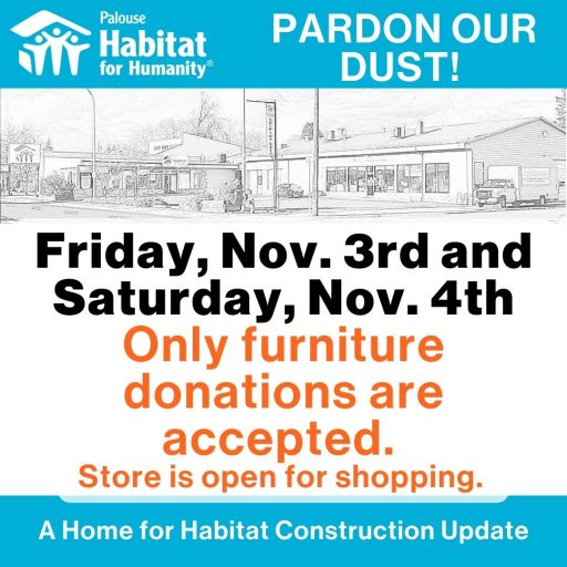 Furniture donations only 11/3 & 11/4
