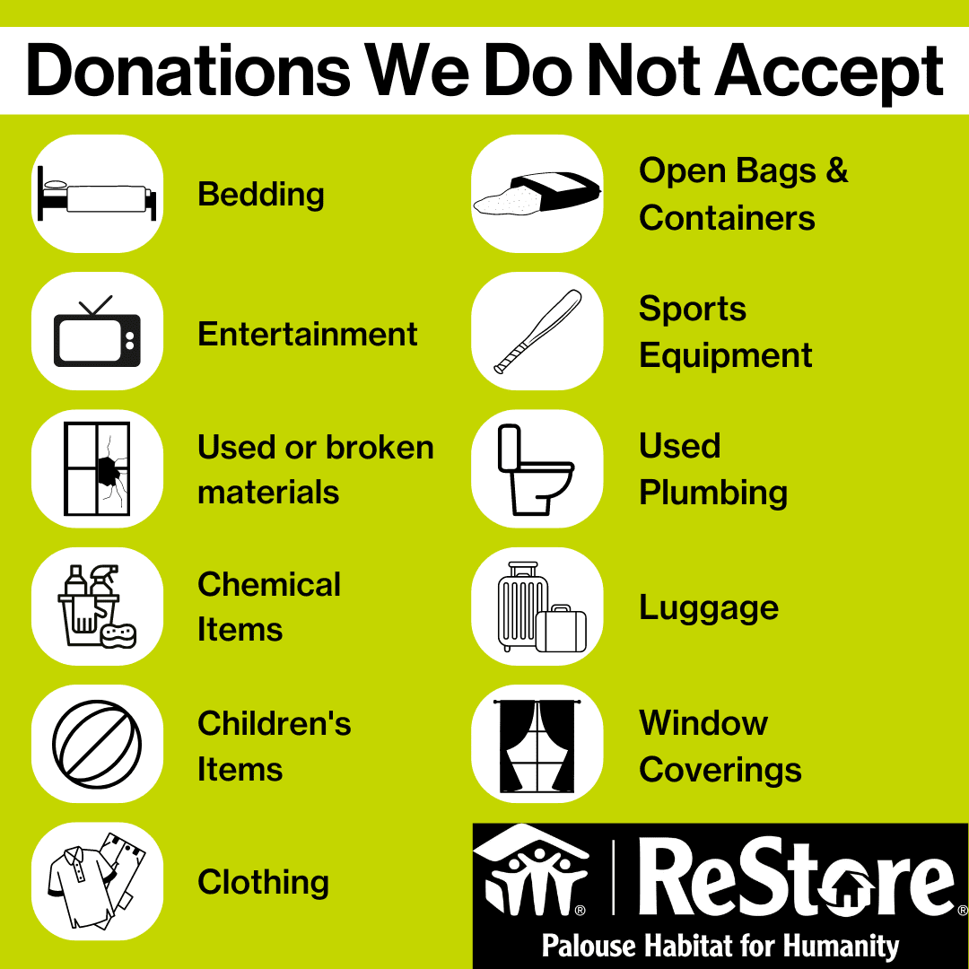 donations we don't accept
